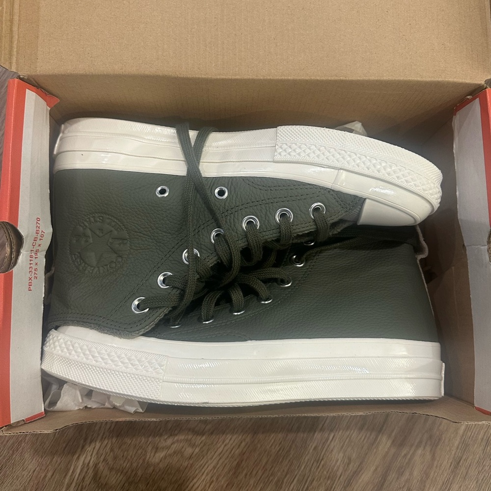 Converse Dark Green and White Sneakers